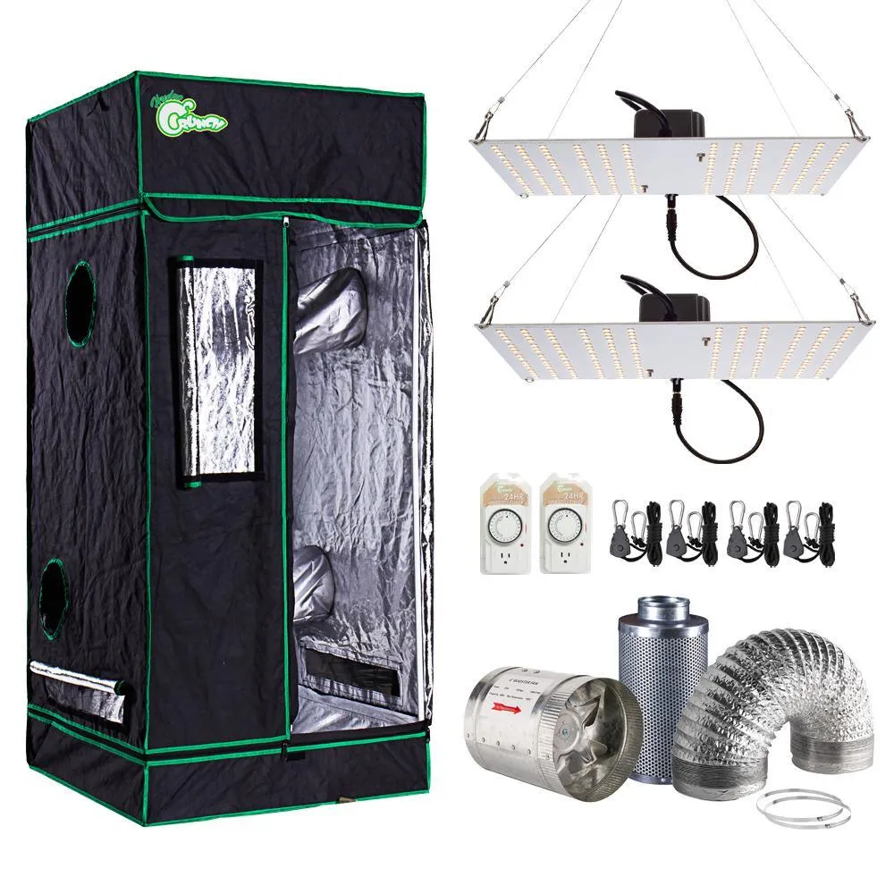 1200-Watt Equivalent Veg/Bloom Full Spectrum LED Plant Grow Light Fixture with Grow Tent and Ventilation System, photo 19 of 19