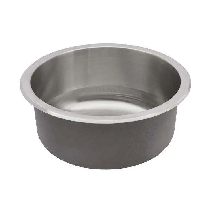 Undermount 18-Gauge Stainless Steel 16 in. 0-Hole Round Single Bowl Bar Sink, photo 6 of 10