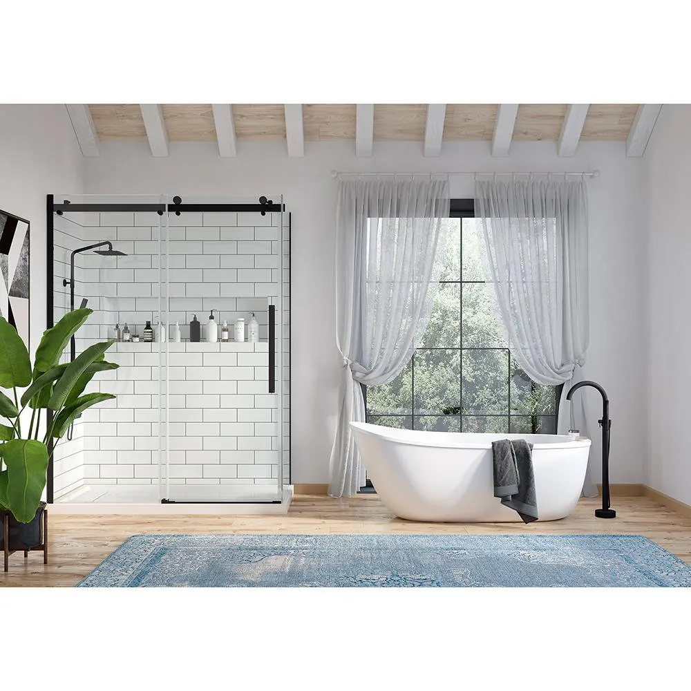 Colton 63 in. Center Drain Freestanding Bathtub in Glossy White, photo 4 of 10