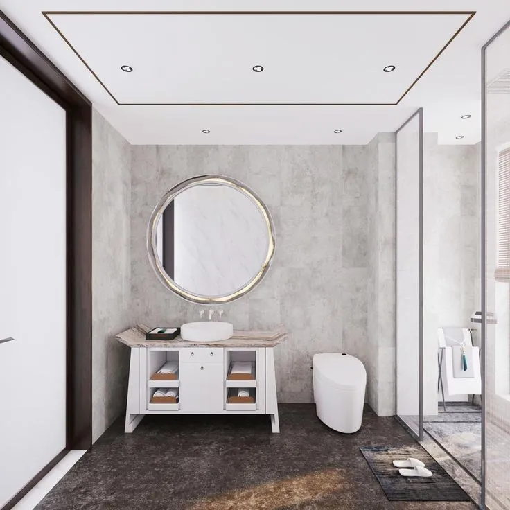 TrafficMASTER Telegrey Concrete 12 in. x 24 in. Luxury Vinyl Tile Peel And Stick Wall (18 sq. ft. / Case), photo 2 of 5