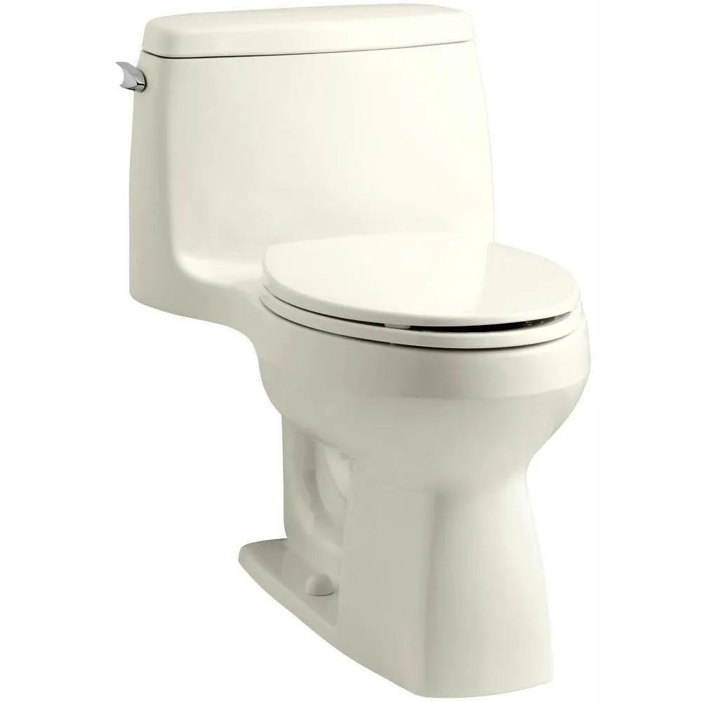 Santa Rosa Comfort Height 1-Piece 1.28 GPF Single Flush Compact Elongated Toilet with AquaPiston Flush in White, photo 21 of 21