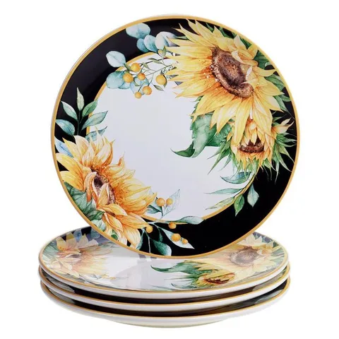 Sunflower Fields 16-Piece Seasonal Multicolored Earthenware Dinnerware Set