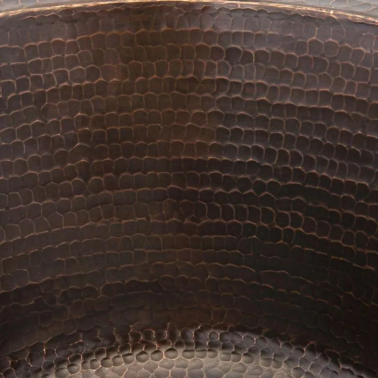Undermount Hammered Copper 17 in. 0-Hole Bar Sink in Oil Rubbed Bronze, photo 3 of 5