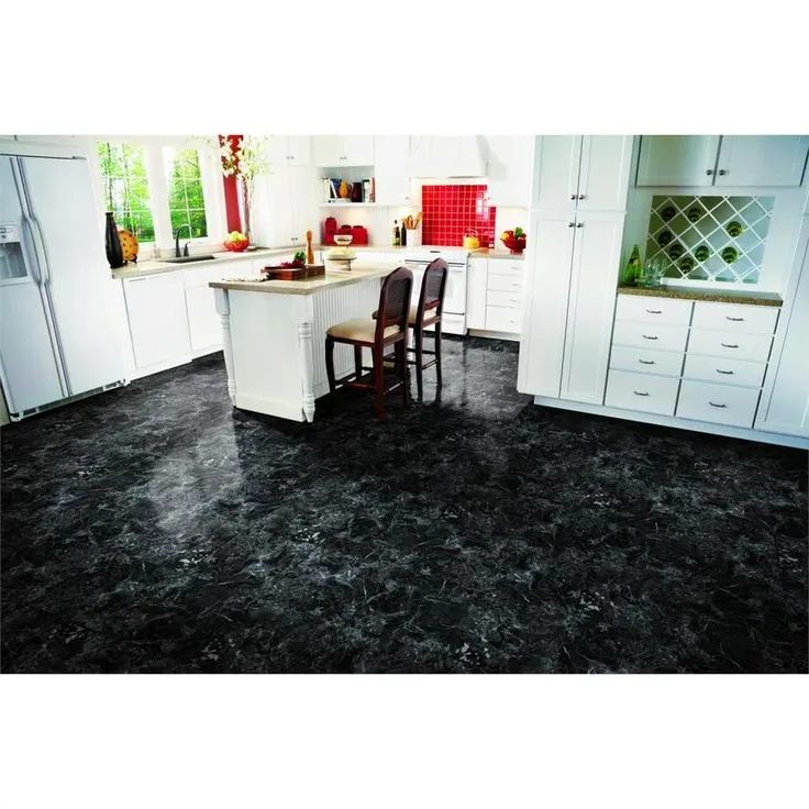 Style Selections 12-in x 12-in Ebony Marble Peel and Stick Vinyl Tile, photo 2 of 2