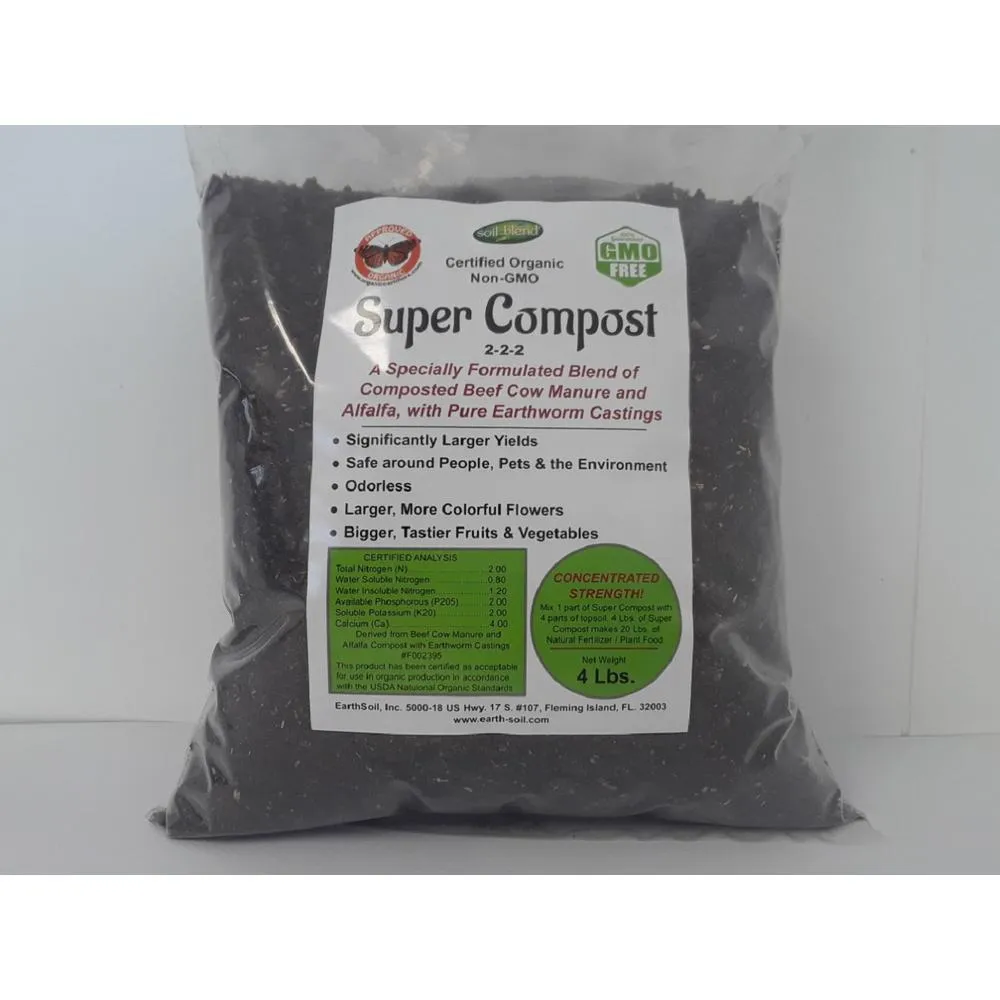 Soilblend Super Compost Organic Mix Concentrated Organic Plant Food (4 lbs. Makes 20 lbs.) 2-2-2 NPK, photo 3 of 6
