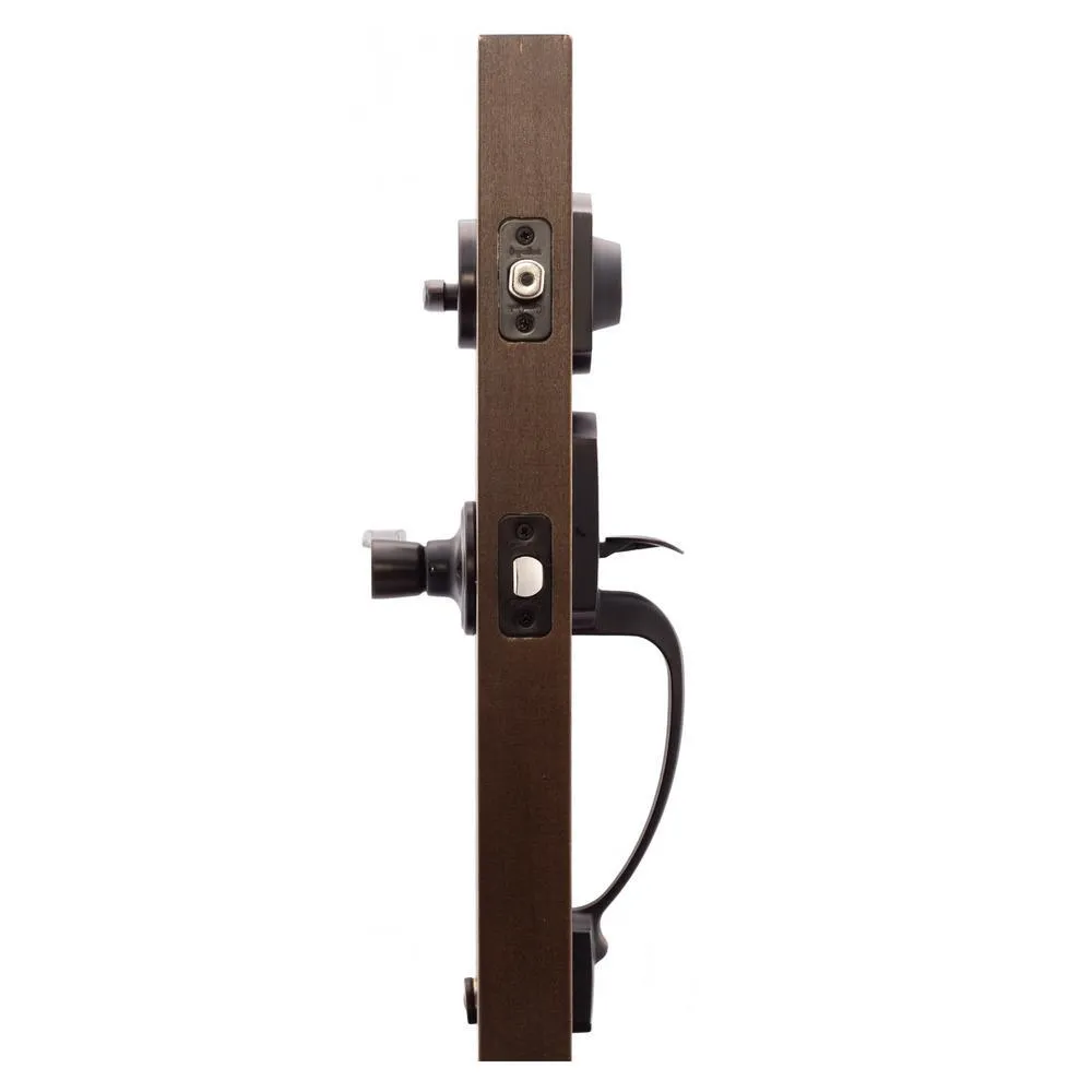 Soft Contemporary Tuscan Bronze Door Handleset with Right Hand Scandinavian Lever Trim, photo 3 of 5