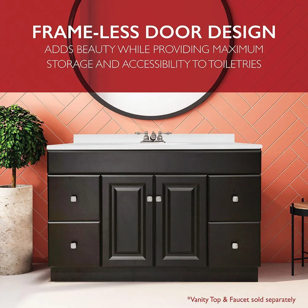 Wyndham 48 in. W x 21 in. D Ready to Assemble Bath Vanity Cabinet Only in Espresso, photo 3 of 29