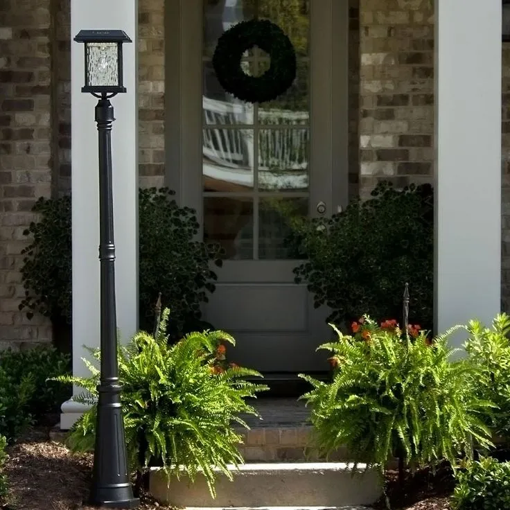 Gama Sonic Aspen Outdoor Black Integrated LED Post Light with 3 in. Fitter and GS Solar LED Light Bulb, photo 4 of 6