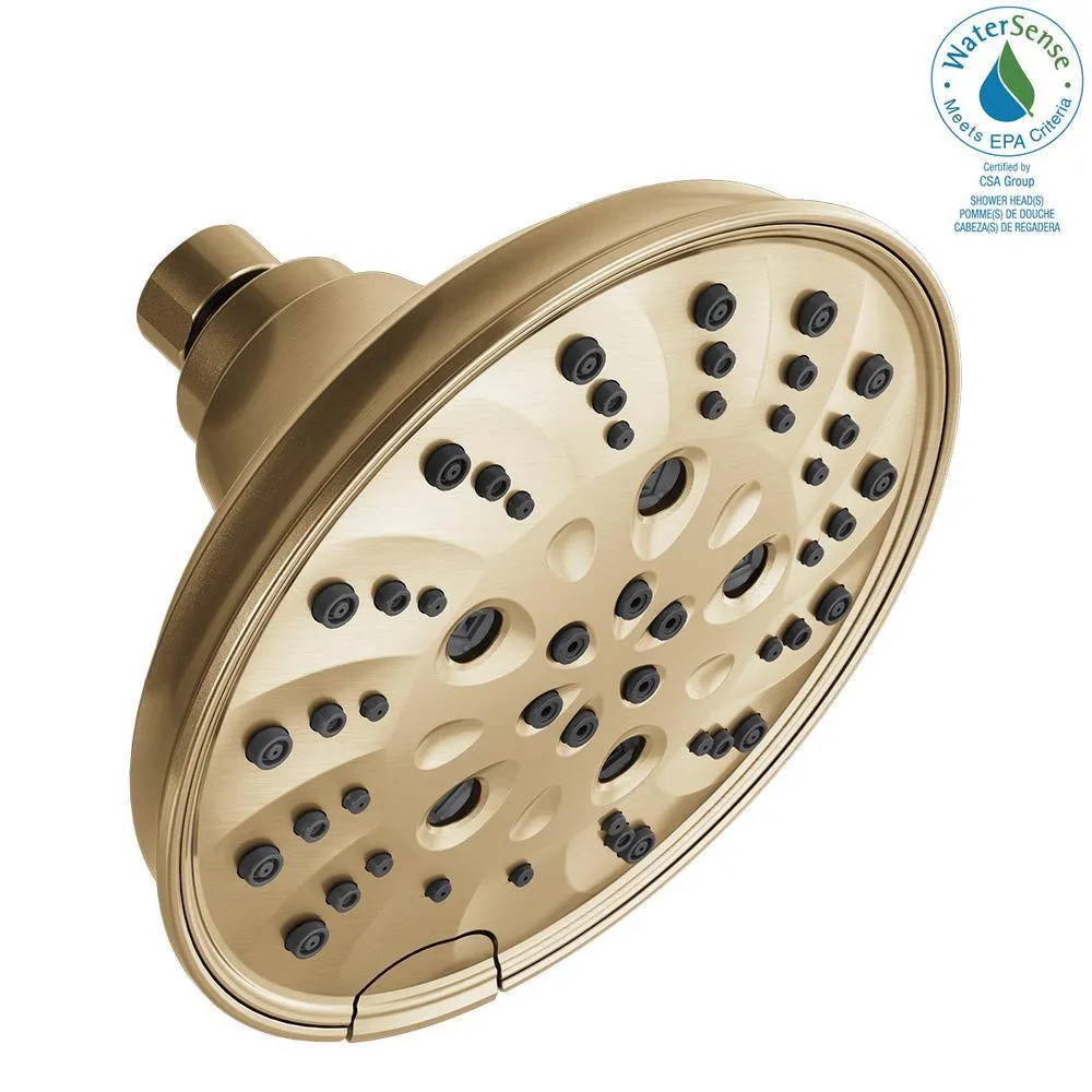 Delta Pivotal 5-Spray 6 in. Wall Mount Fixed Rain H2Okinetic Shower Head in Venetian Bronze, photo 13 of 24