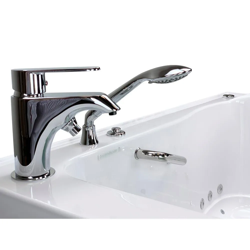 Ella Royal 52 in. Acrylic Walk-In Whirlpool Bathtub in White with Left Door, 2-Piece Fast Fill Faucet and 2 in. Dual Drain, photo 3 of 11