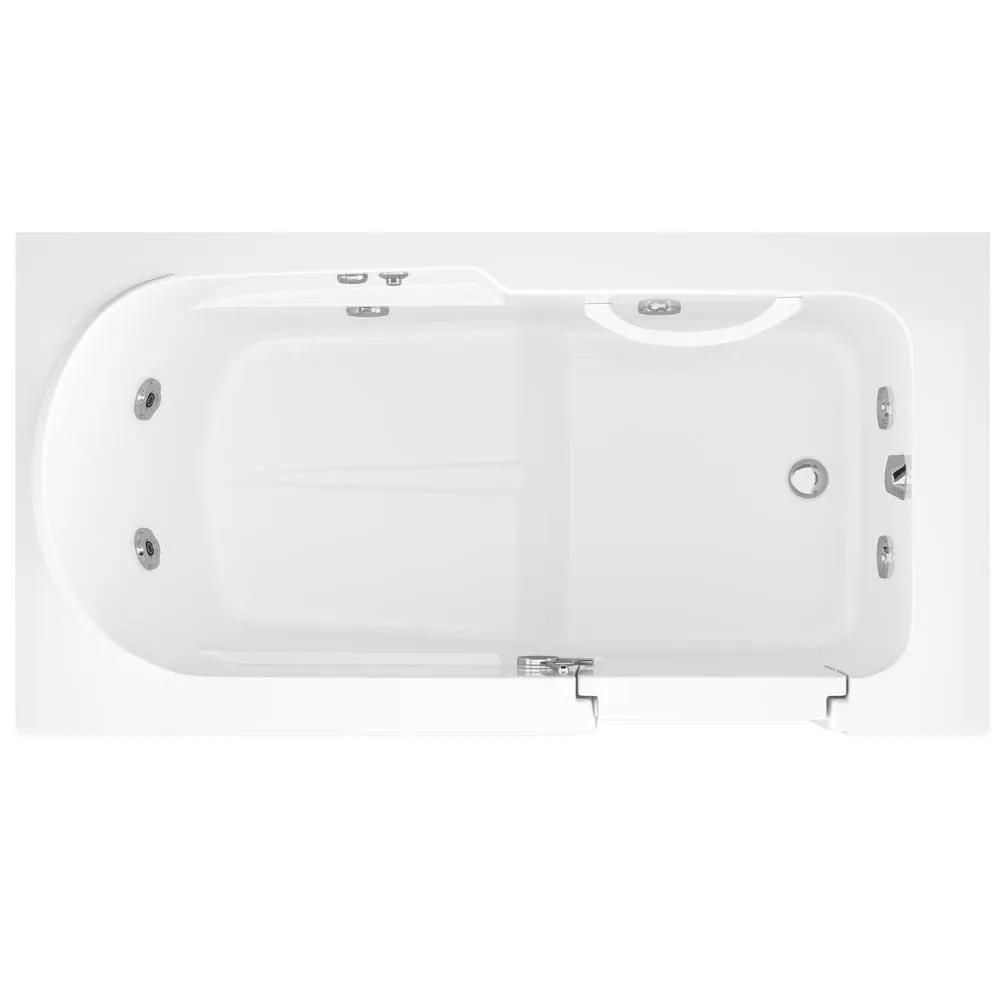 Universal Tubs Step-In 59.6 in. Walk-In Whirlpool Bathtub in White with 1.28 GPF Single Flush Toilet, photo 2 of 10