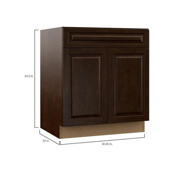 Hampton Bay Designer Series Gretna Assembled 30x34.5x23.75 in. Sink Base Kitchen Cabinet in Espresso, photo 6 of 10