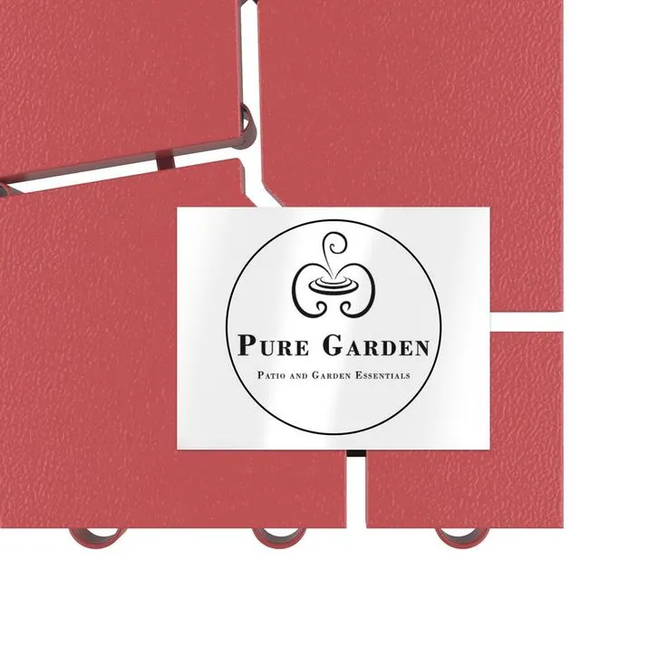 Pure Garden 11.5 in. x 11.5 in. Brick Red Outdoor Interlocking Brick Look Polypropylene Patio and Deck Tiles (Set of 12), photo 3 of 5