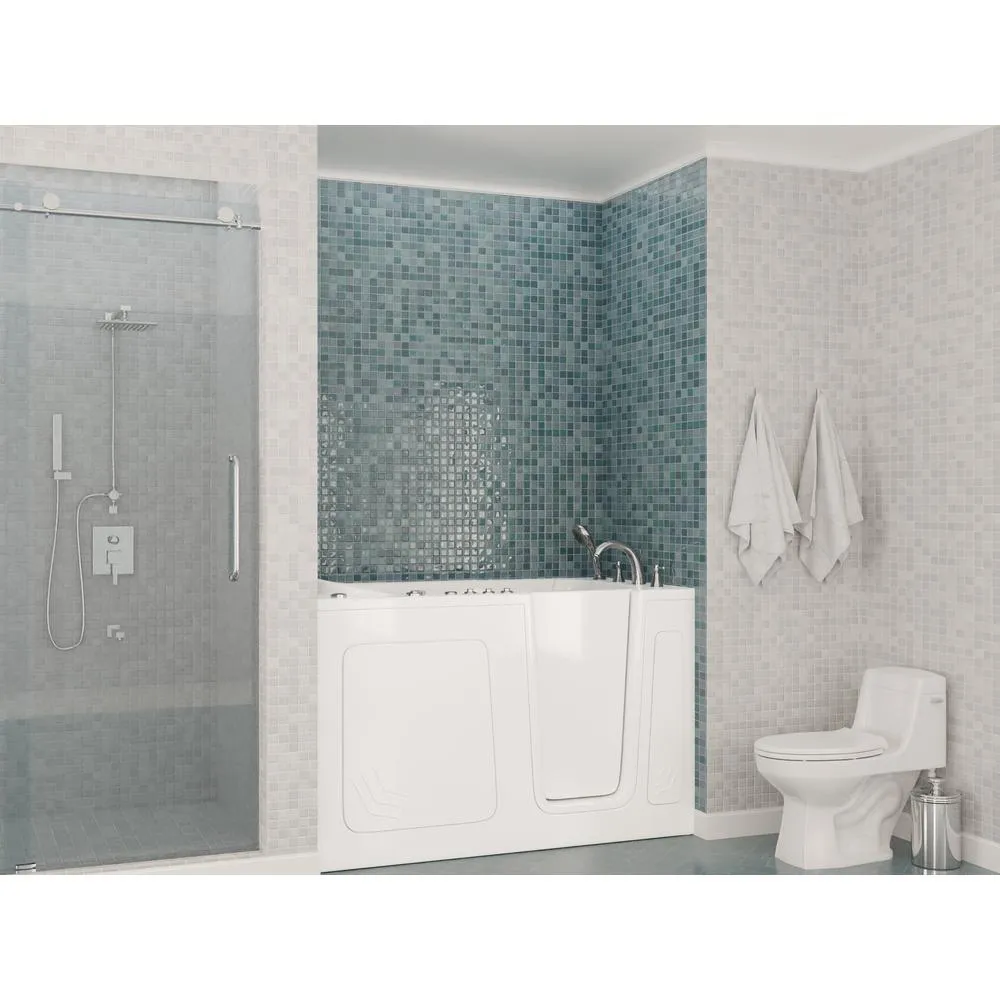 Universal Tubs Safe Premier 59.6 in. x 60 in. x 32 in. Right-Drain Walk-In Air & Whirlpool Bathtub in White, photo 3 of 17