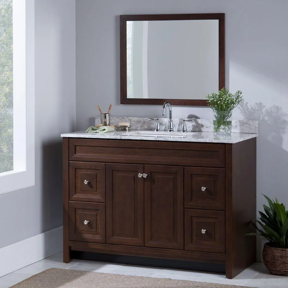 Brinkhill 48 in. W x 34 in. H x 22 in. D Bath Vanity Cabinet Only in Cognac, photo 2 of 47