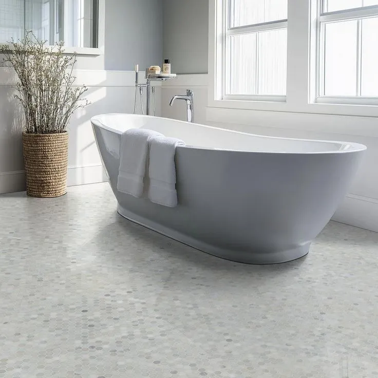 MSI 
    Greecian White Mini Hexagon 11.61 in. x 11.81 in. x 10 mm Polished Marble Mesh-Mounted Mosaic Tile (0.95 sq. ft.), photo 2 of 7