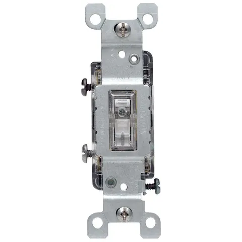15 Amp Illuminated Toggle Switch, Clear