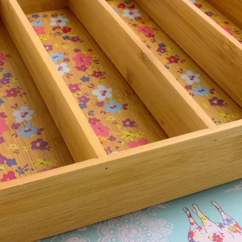 14 × 10 in Bamboo Cutlery Insert Drawer Organizer