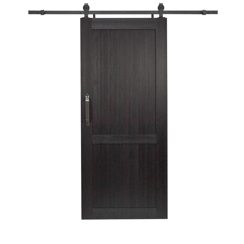 Pinecroft 36 in. x 84 in. Millbrooke White H Style Ready to Assemble PVC Vinyl Sliding Barn Door with Hardware Kit, photo 8 of 13