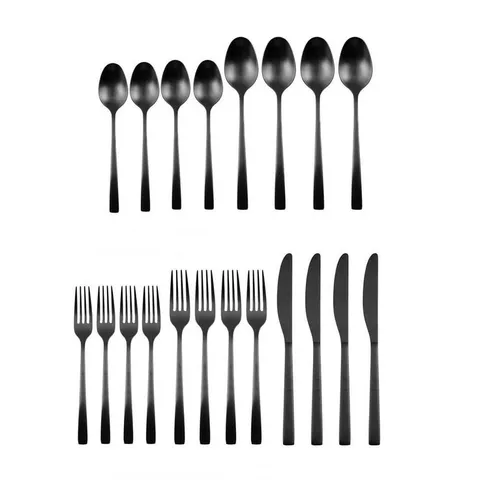 Spark Black Satin 18/0 20-Piece Flatware Set (Service for 4)