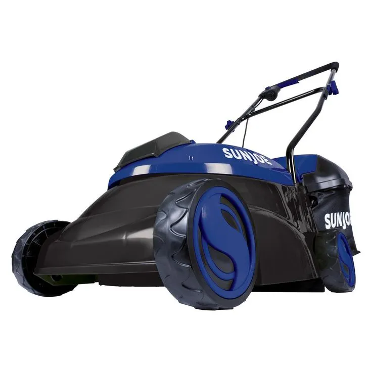 Sun Joe 14 in. 28-Volt Cordless Walk-Behind Push Mower Kit with 5.0 Ah Battery and Charger, Blue, photo 2 of 4