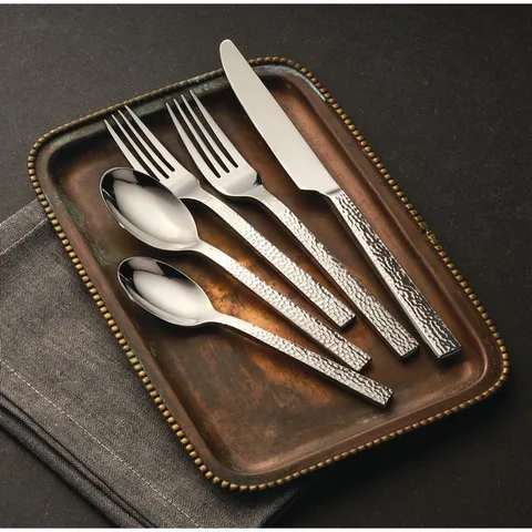Chef's Table Hammered 18/0 Stainless Steel European Teaspoons