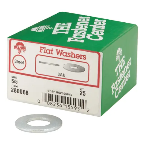 Zinc-Plated Steel 5/8 in. SAE Flat Washer, 25-Pack