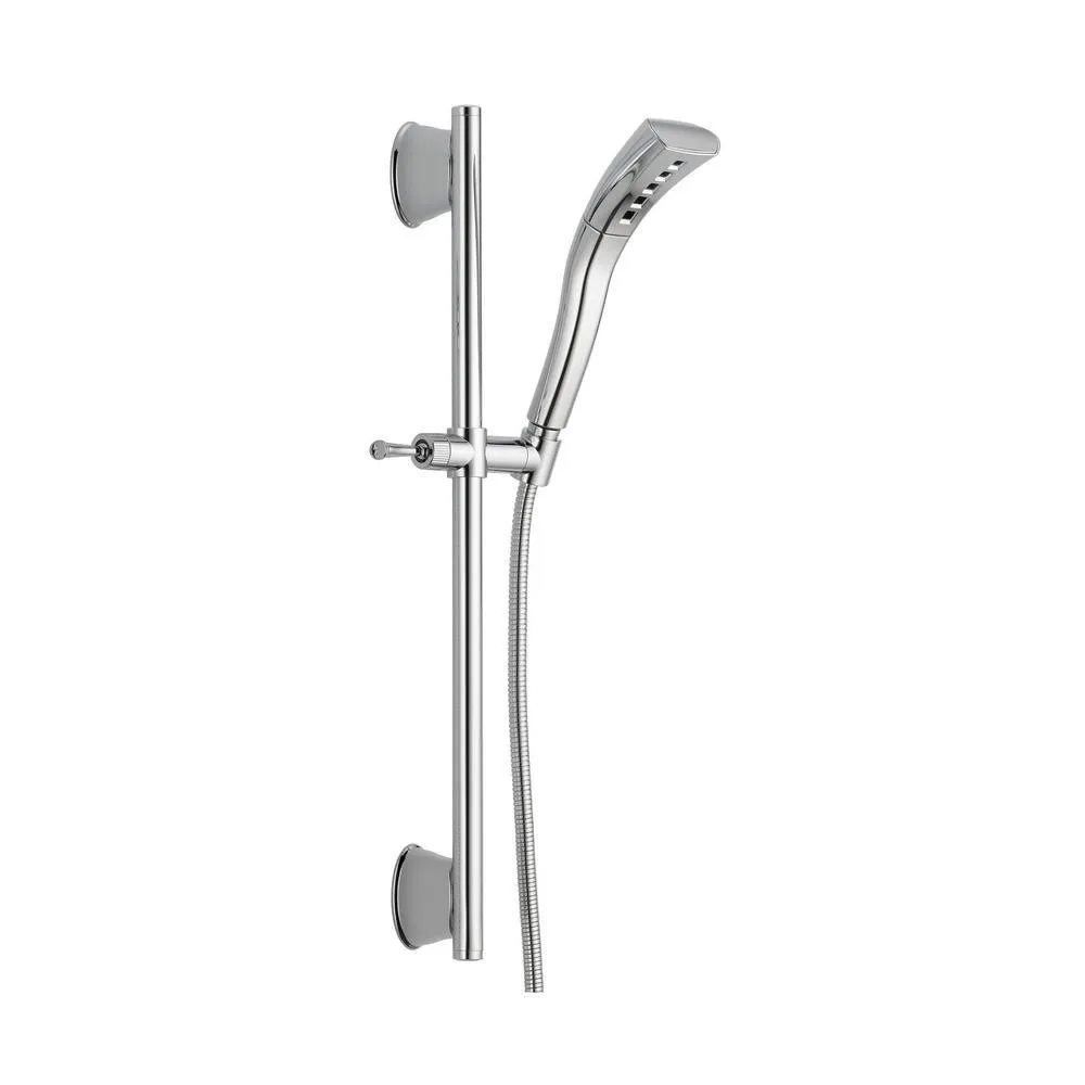 Stryke 1-Spray 2.3 in. Single Wall Bar Mount Handheld H2Okinetic Shower Head in Matte Black, photo 8 of 9