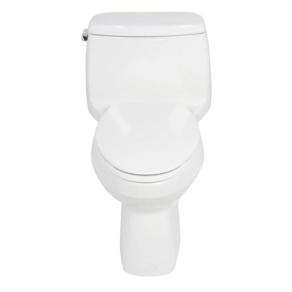 Santa Rosa Comfort Height 1-Piece 1.28 GPF Single Flush Compact Elongated Toilet with AquaPiston Flush in White, photo 7 of 21