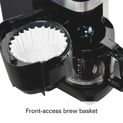 12-Cup Black Auto Grounds Dispensing Coffee Maker