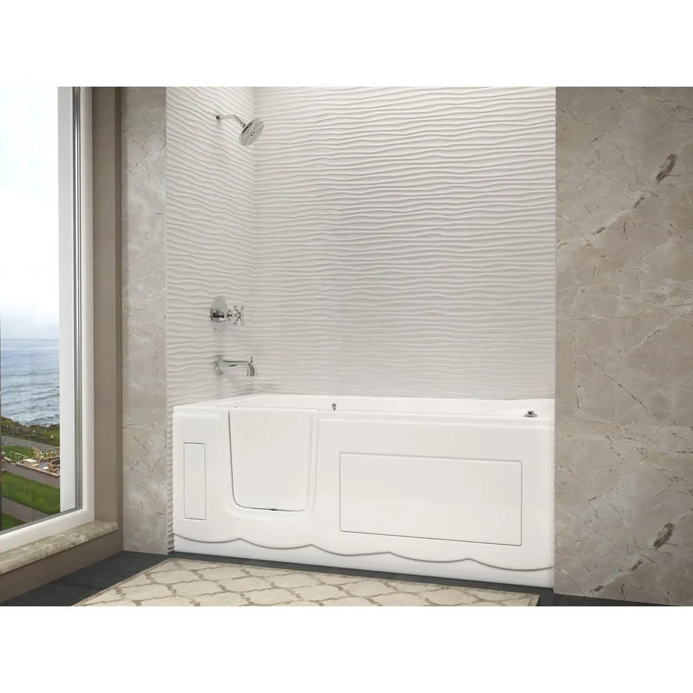 Universal Tubs Nova Heated Step-In 5 ft. Walk-In Whirlpool Bathtub in White with Chrome Trim, Right Drain, photo 3 of 15