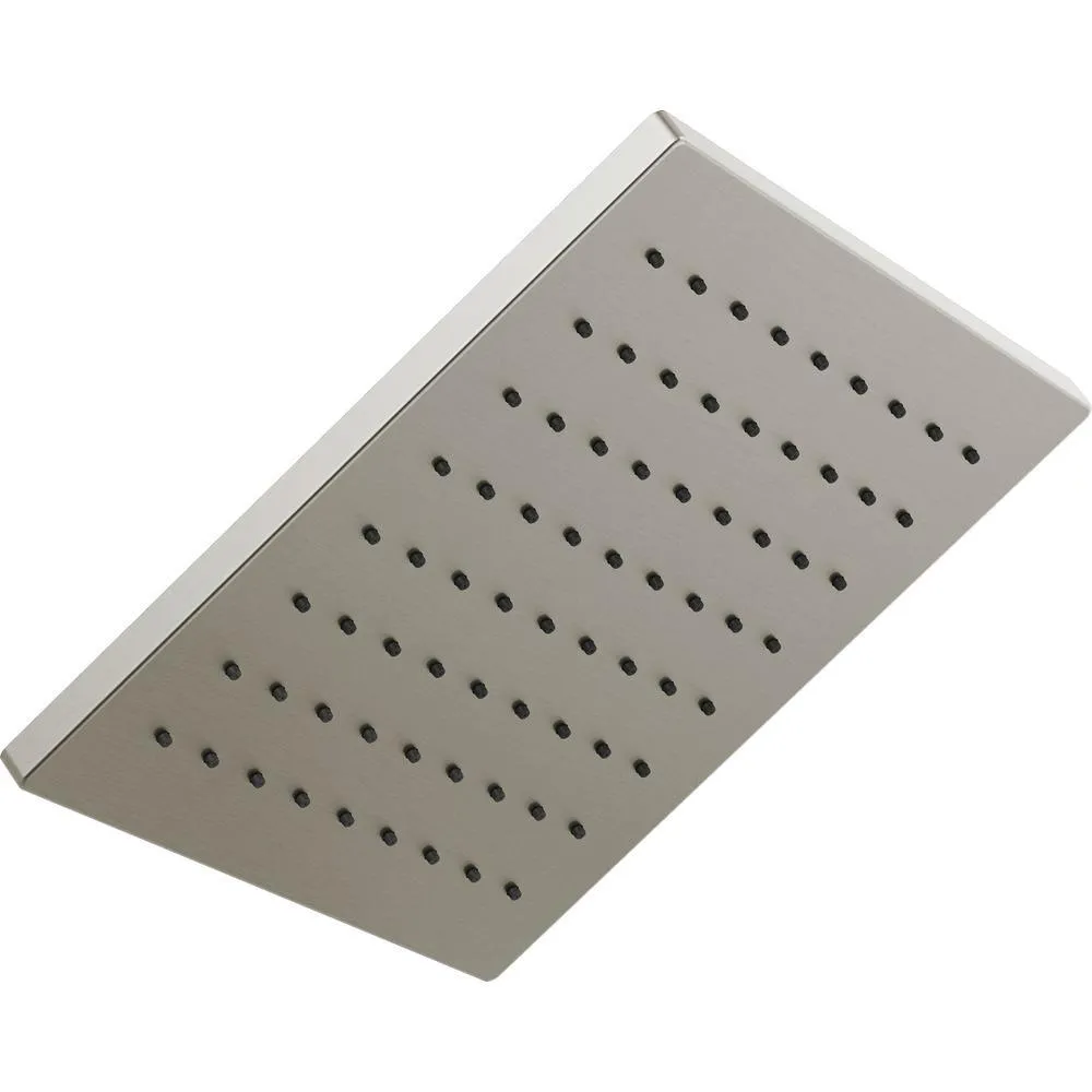 1-Spray 11.8 in. Single Wall Mount Square Fixed Rain Shower Head in Matte Black, photo 5 of 10