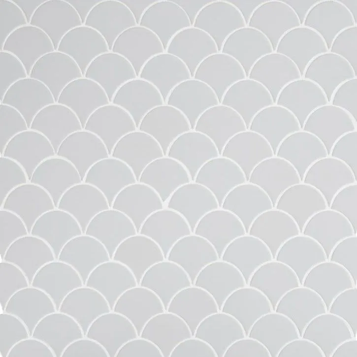 MSI Retro Gray Scallop 13.19 in. x 11.22 in. x 6mm Glossy Porcelain Mesh-Mounted Mosaic Tile (13.65 sq. ft. / case), photo 3 of 3