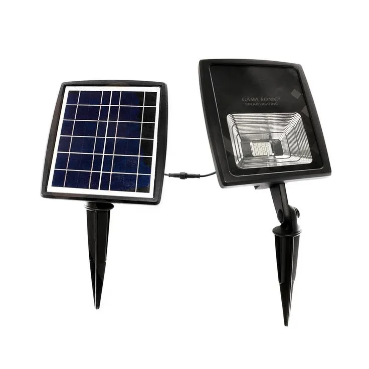 Gama Sonic Solar Flood Light 2-Watt Black Solar Outdoor Integrated LED Landscape Flood Light with Bright White, photo 3 of 4
