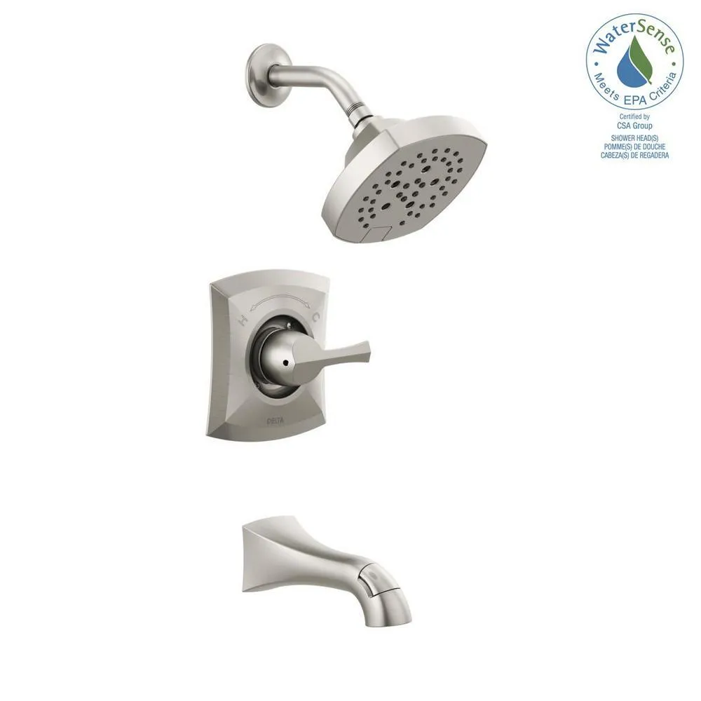 Pierce Single-Handle 5-Spray Tub and Shower Faucet in Spot Shield Brushed Nickel (Valve Included), photo 11 of 13