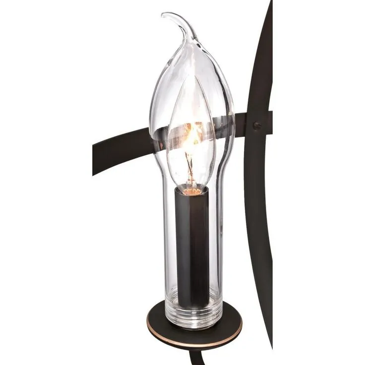 Stella Mira 6-Light Oil Rubbed Bronze with Highlights Outdoor Hanging Chandelier, photo 5 of 5