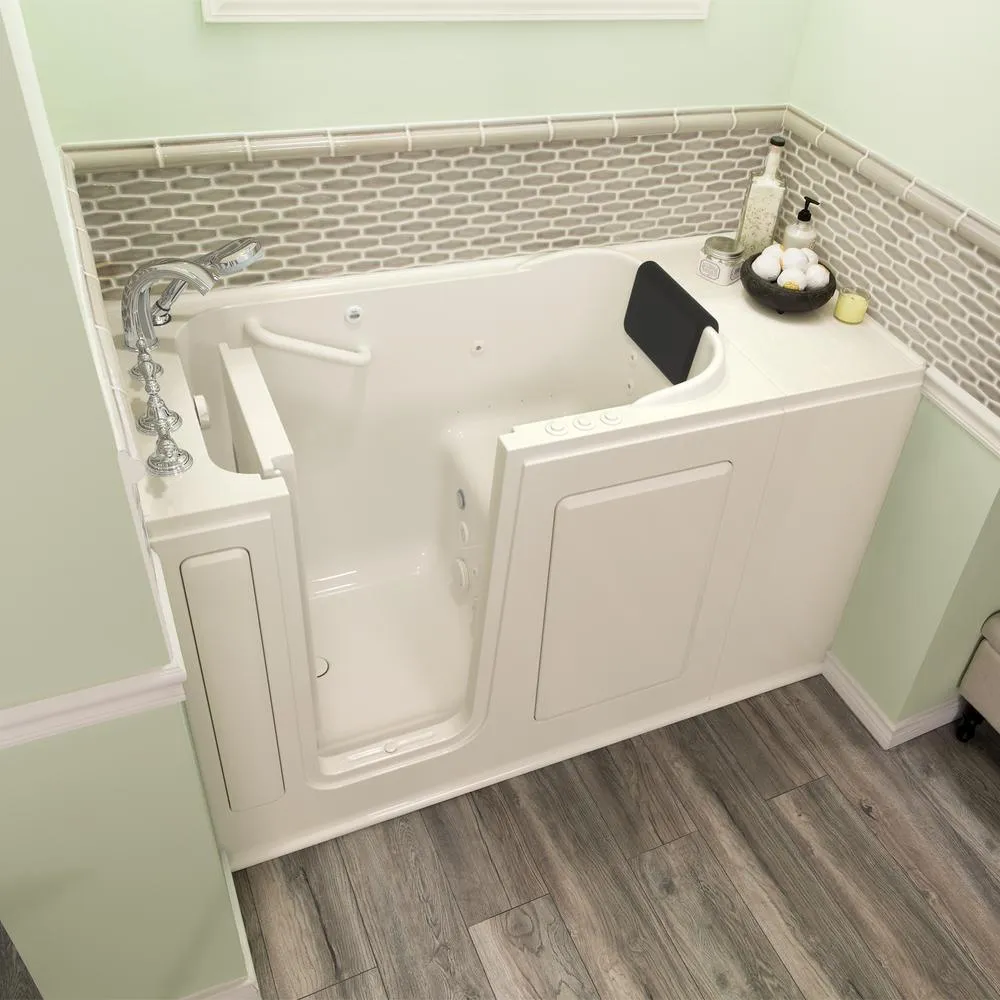 Gelcoat Premium Series 48 in. x 28 in. Left Hand Walk-In Whirlpool and Air Bathtub in Linen, photo 5 of 18