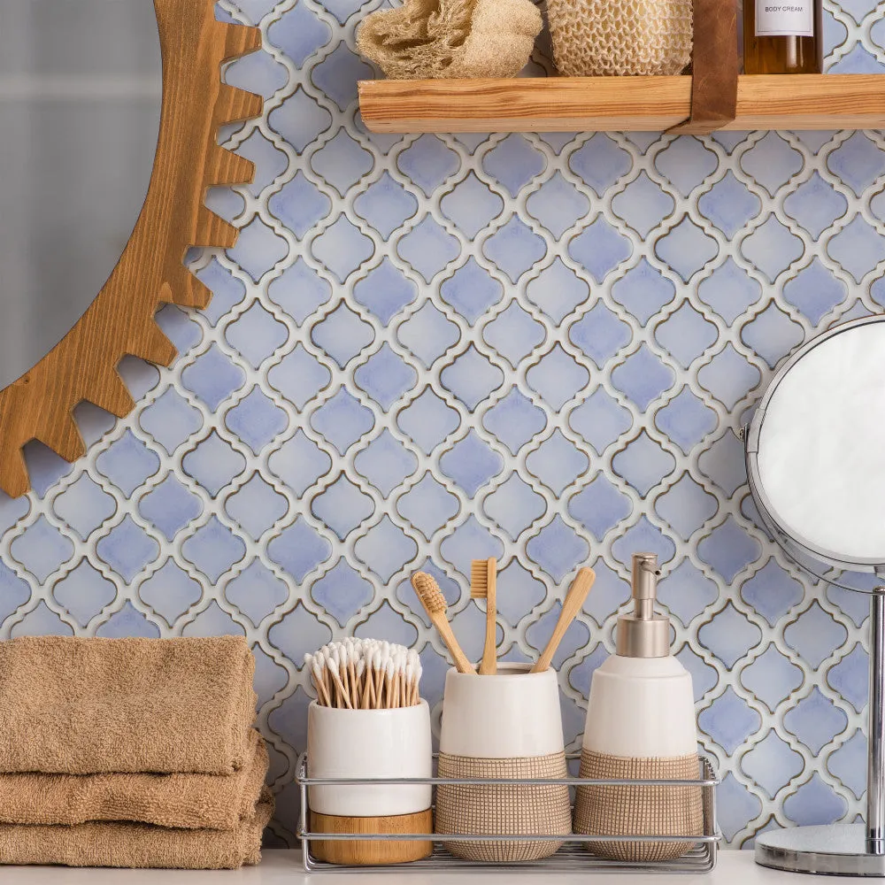 Merola Tile Hudson Tangier Frost Blue 12 in. x 12 in. Porcelain Mosaic Tile (10.96 sq. ft. / Case), photo 4 of 8