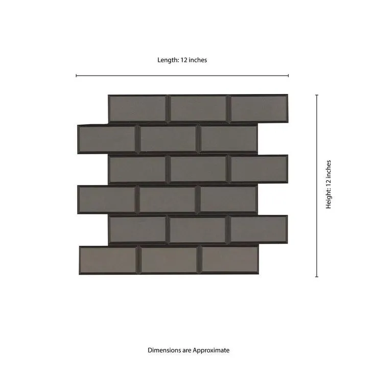 MSI Crisson Bevel Subway Peel and Stick 12 in. X 12 in. X 4 mm Glass Mosaic Tile ( 19.6 sq. ft./case), photo 3 of 7