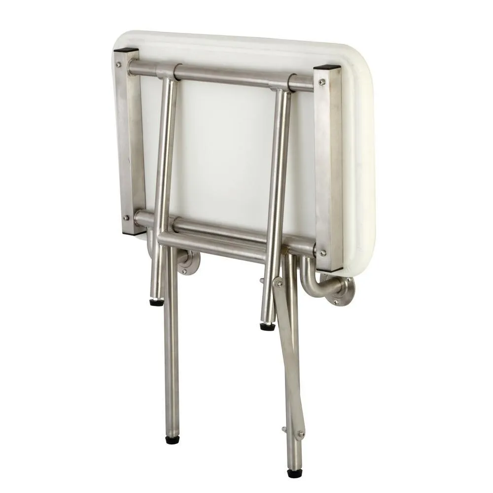 Adascape 22 in. x 16 in. WallMounted Fold Down Shower Seat in Brushed Stainless Steel ADA Compliant, photo 2 of 2