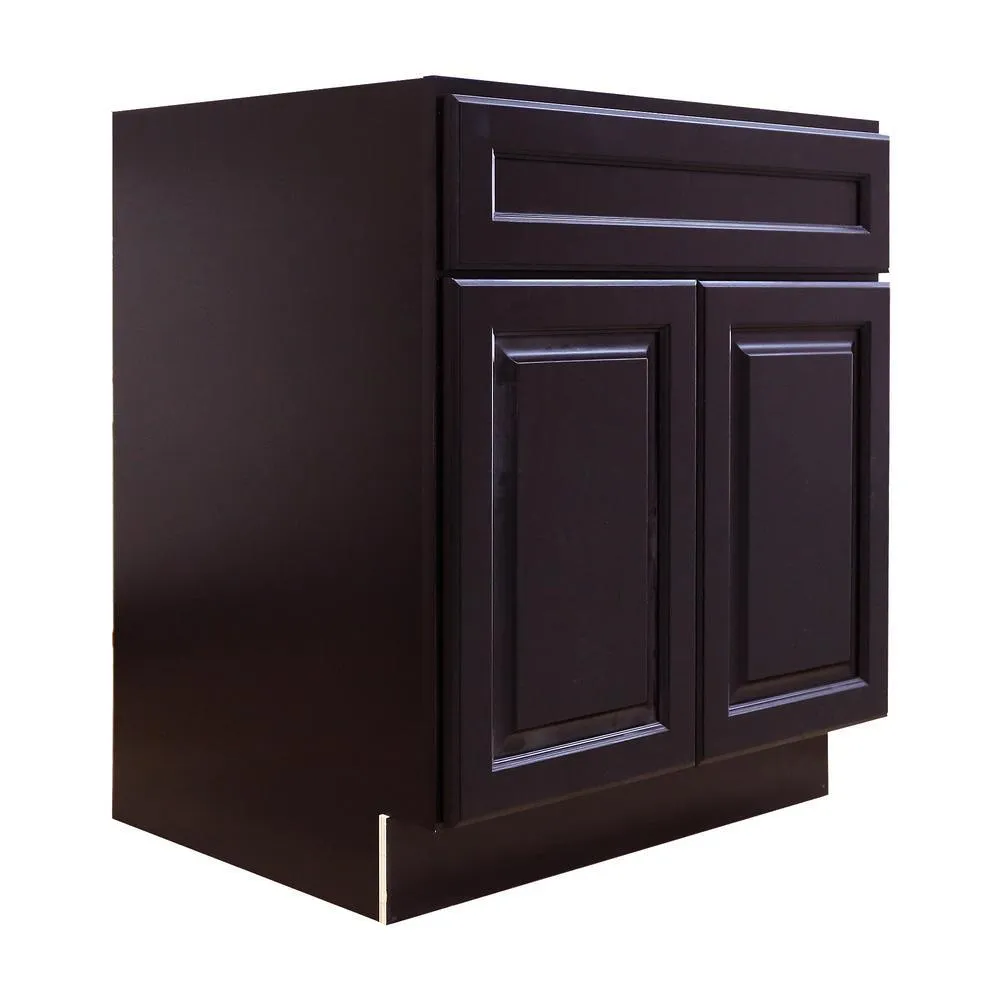 Newport Ready to Assemble 30x34.5x24 in. Base Cabinet with 2-Door and 1-Drawer in Dark Espresso, photo 2 of 6