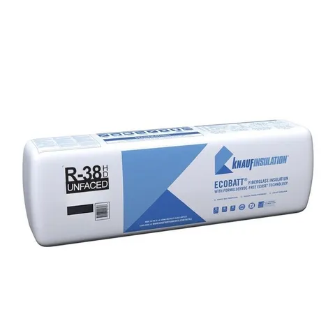 Ecobatt R-38 HD Unfaced Fiberglass Insulation Batts 10.25 × 23 × 48 in 61.33 SF
