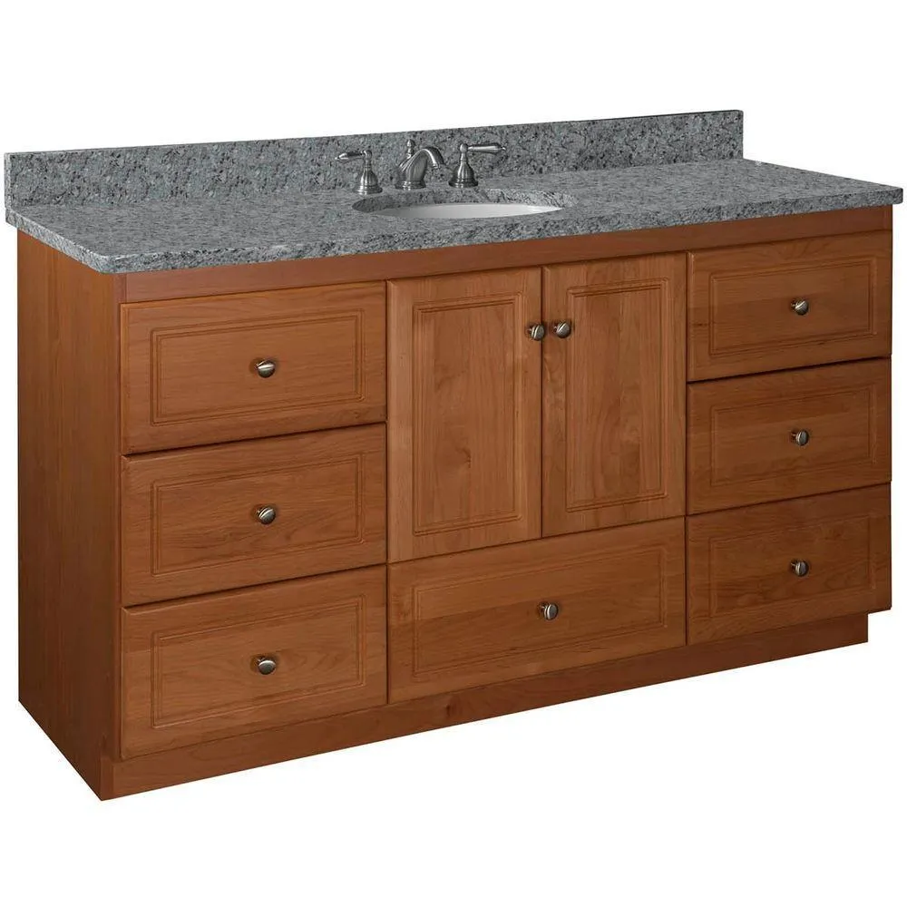 Ultraline 42 in. W x 21 in. D x 34.5 in. H Vanity Cabinet Only in Medium Alder, photo 24 of 45
