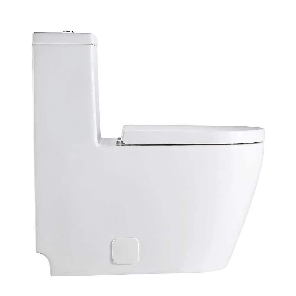 1-Piece 1.28 GPF Dual Flush High Efficiency Elongated Toilet in White, Seat Included, photo 4 of 7