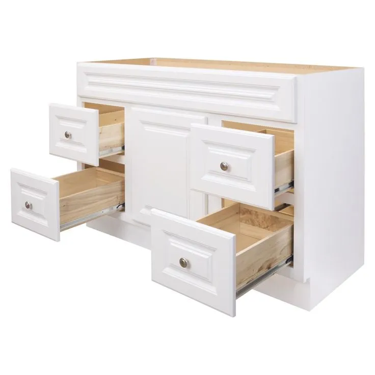 Hampton Bay Hampton 48 in. W x 21 in. D x 33.5 in. H Bathroom Vanity Cabinet Only in White, photo 4 of 17