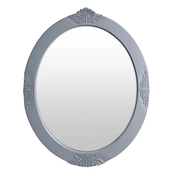 30 in. W x 38 in. H Framed Oval Beveled Edge Bathroom Vanity Mirror in antique white, photo 3 of 6