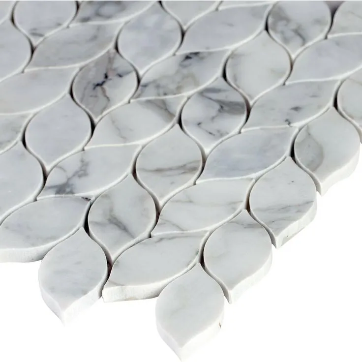 MSI Calacatta Blanco 12 in. x 13 in. x 10mm Polished Marble Mesh-Mounted Mosaic Tile (10.80 sq. ft./case), photo 2 of 10