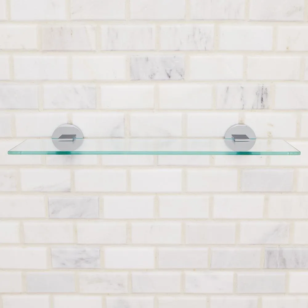 Speakman Neo 5.31 in. W Wall-Mounted Bathroom Glass Shelf in Polished Chrome, photo 2 of 3