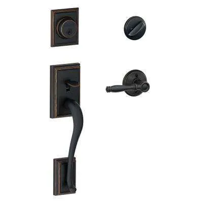 Prestige Spyglass Satin Nickel Universal Entrance Door Handleset Featuring SmartKey Security