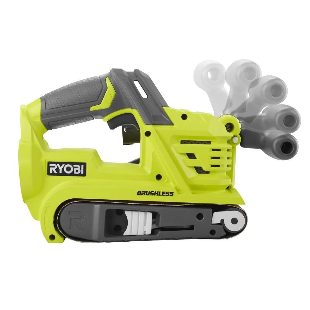 RYOBI 18-Volt ONE+ Lithium-Ion Brushless Cordless 3 in. x 18 in. Belt Sander and 3-1/4 in. Planer (Tools Only), photo 3 of 10